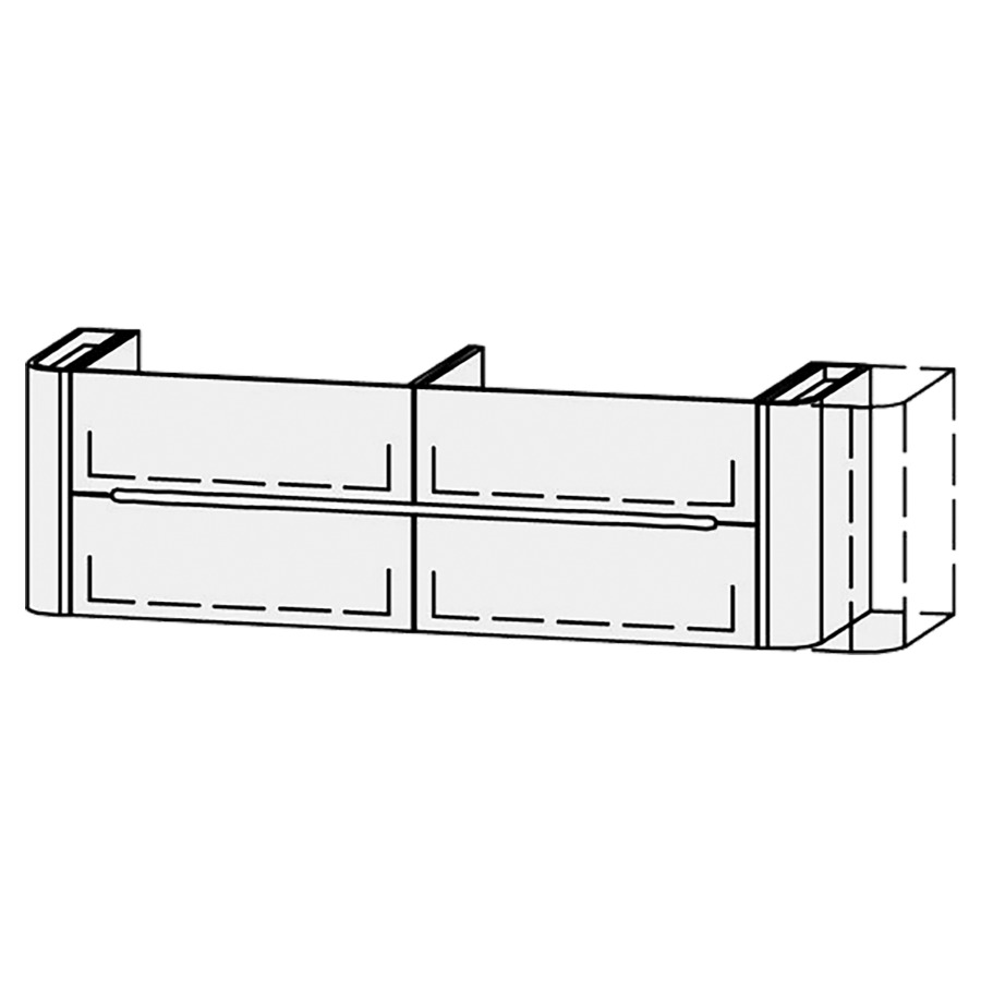 Élément inférieur
Vanity Namiura
181-200 x 55,8 x 52,5 cm
2 éléments avec 2 tiroirs
1 cache-siphon
extrait complet avec Blumotion
tiroirs latérals avec
push-open
2 rayons fixe chacun
tiroirs Legrabox noir
zone de préhension fraisée