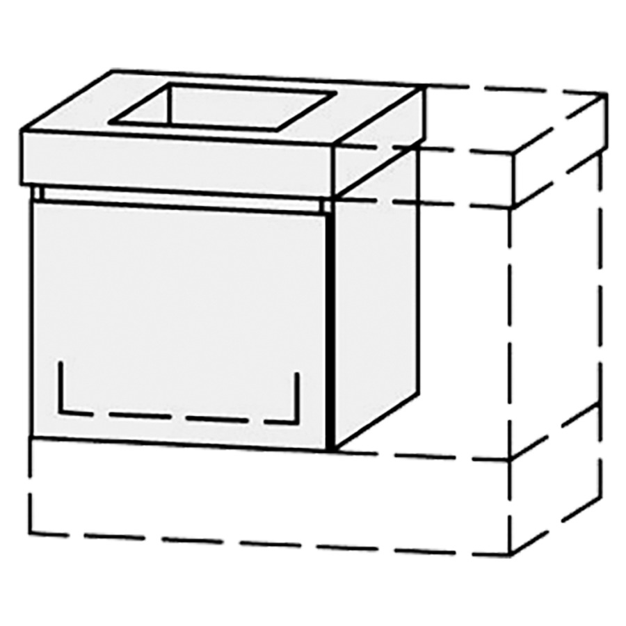 Élément inférieur  Vanity Keramik Mea 2 Style 
46-75 x 50 cm
élément de tiroir, 1&nbsp;tiroir
avec fonction Blumotion, pour 1&nbsp;lavabo
sans cache-siphon