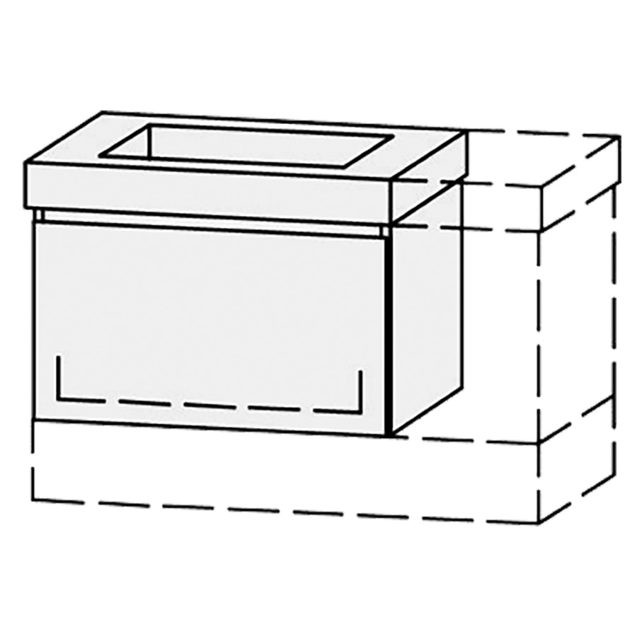 Élément inférieur  Vanity Keramik Mea 2 Style 
76-95 x 50 cm
élément de tiroir, 1&nbsp;tiroir
avec Blumotion, pour 1&nbsp;lavabo
sans cache-siphon