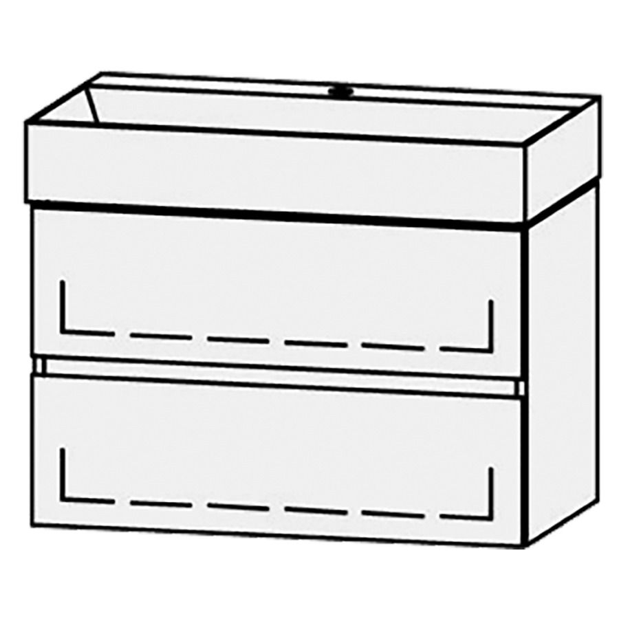 Combinaison de meuble Vanity Seto Mea 2 Line
80 x 50 x 45.5 cm
avec lavabo Céramique Seto 81 cm
1 trou pour robinetterie, sans trop-plein
élément de tiroir, 2&nbsp;tiroirs
avec Blumotion
sans cache-siphon