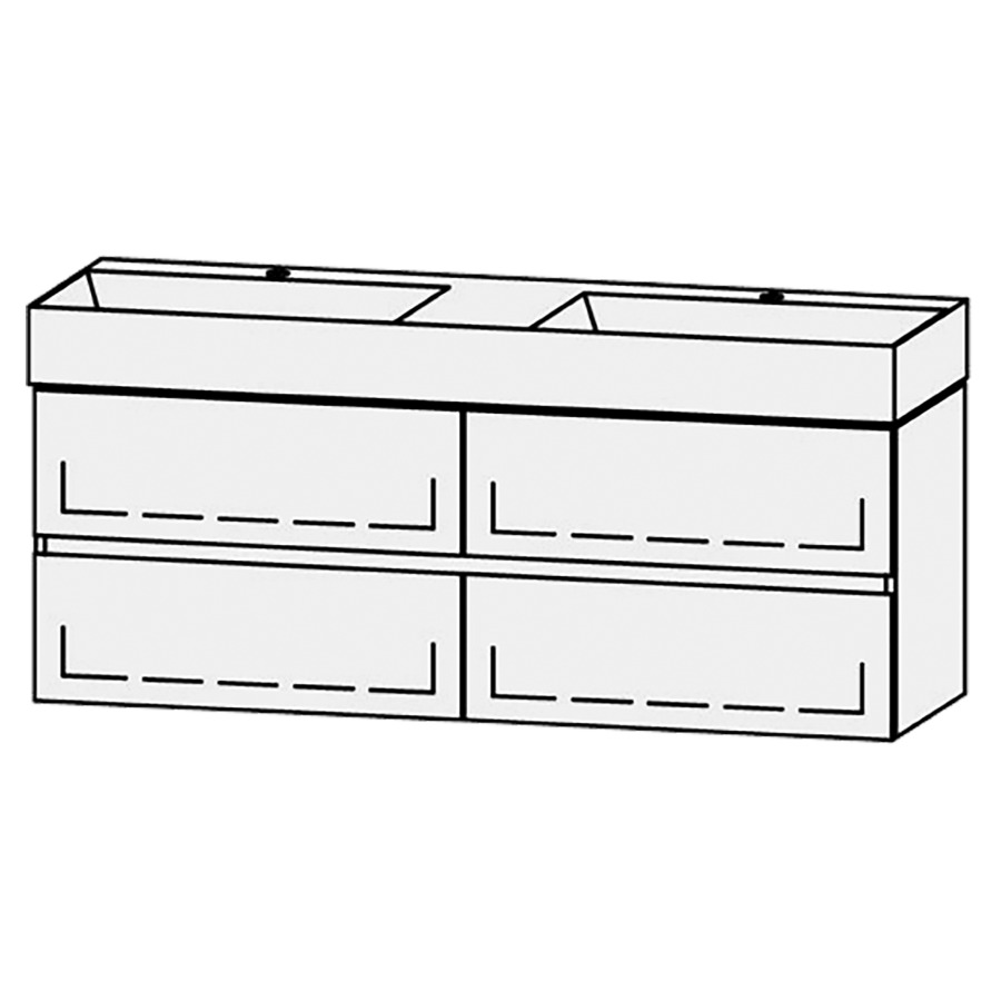 Combinaison de meuble Vanity Seto Mea 2 Line
141 x 50 x 44.5 cm
avec lavabo double Céramique Seto 142 cm
2 trous pour robinetteries, sans trop-plein
2&nbsp;éléments de tiroir, 2&nbsp;tiroirs chacune
avec Blumotion
sans cache-siphon