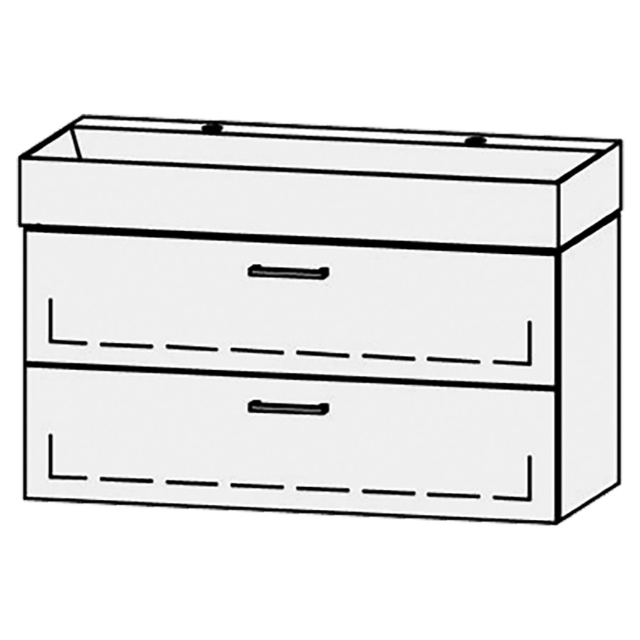 Lavabo-meuble
Vanity Seto 102
101 x 50 x 44,5 cm
élément avec 2 tiroirs
extrait complet avec Blumotion
sans cache-siphon
lavabo céramique Seto incl.,
sans trop-plein
2 trous pour robinettrie