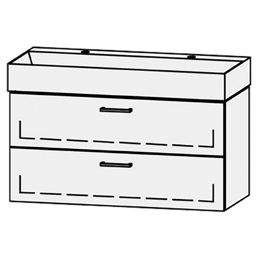 Combinaison de meuble Vanity Seto
101 x 50 x 44.5 cm
avec lavabo Céramique Seto 102 cm
2 trous pour robinetteries, sans trop-plein
élément de tiroir, 2&nbsp;tiroirs
avec Blumotion
sans cache-siphon