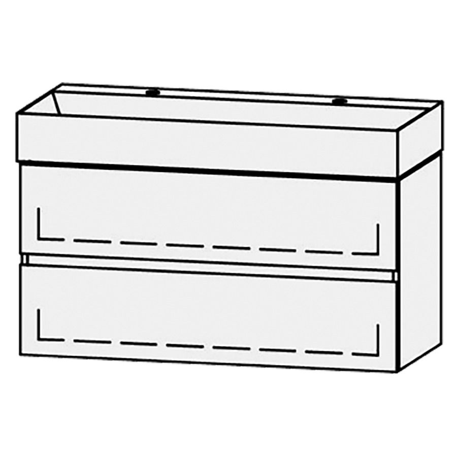 Combinaison de meuble Vanity Seto Mea 2 Line
101 x 50 x 44.5 cm
avec lavabo Céramique Seto 102 cm
2 trous pour robinetteries, sans trop-plein
élément de tiroir, 2&nbsp;tiroirs
avec Blumotion
sans cache-siphon
