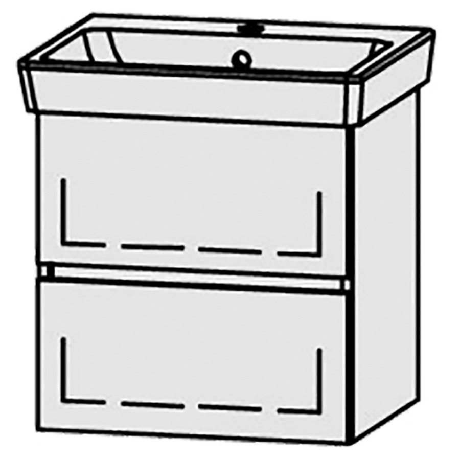 Élément inférieur  Procasa Uno Line
48.8 x 52 x 41 cm
élément de tiroir, 2&nbsp;tiroirs
extrait complet avec Blumotion
1 cache-siphon
pour lavabo 291187