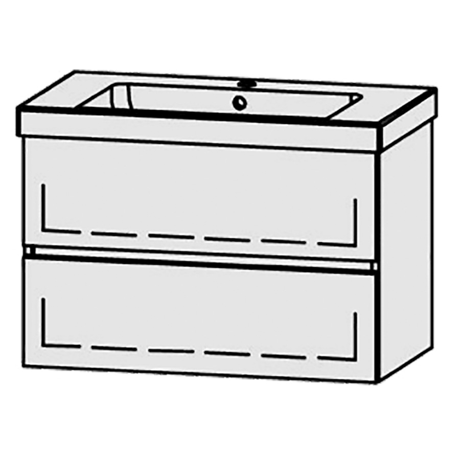 Élément inférieur  Procasa Uno Line
78 x 52 x 44.8 cm
élément de tiroir, 2&nbsp;tiroirs
extrait complet avec Blumotion
1 cache-siphon
pour lavabo 291190