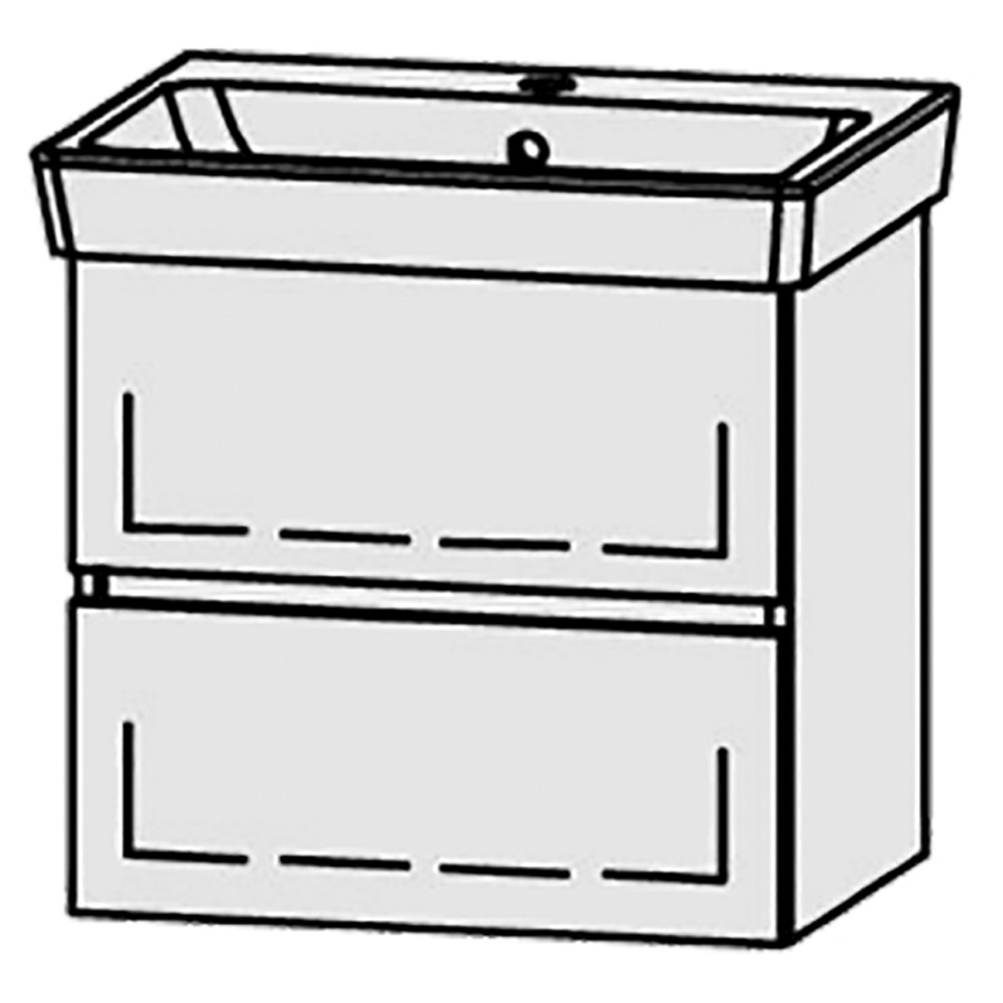 Élément inférieur  Procasa Uno Line 
53.8 x 52 x 41 cm
élément de tiroir, 2&nbsp;tiroirs
extrait complet avec Blumotion
1 cache-siphon
pour lavabo 291189