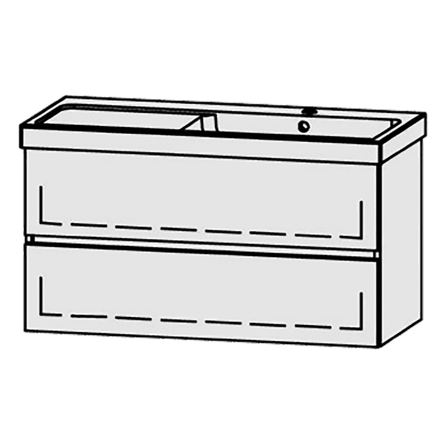 Élément inférieur  Procasa Uno Line
98 x 52 x 44.8 cm
élément de tiroir, 2&nbsp;tiroirs
extrait complet avec Blumotion
1 cache-siphon
pour lavabo 291192, pour lavabo à droite