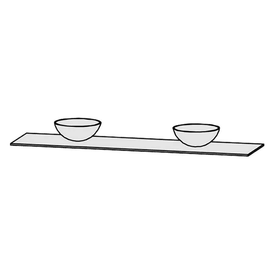 Table de lavabo Vanity Raina 
200 x 1.2 x 53.2 cm
pour 2 lavabos à poser
sans consoles