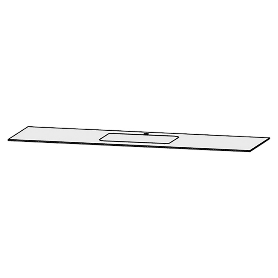 Table de lavabo Vanity Bocco 
180 x 1 x 55.5 cm
pour 1 lavabo à encastrer
encastrement par dessous, sans consoles
