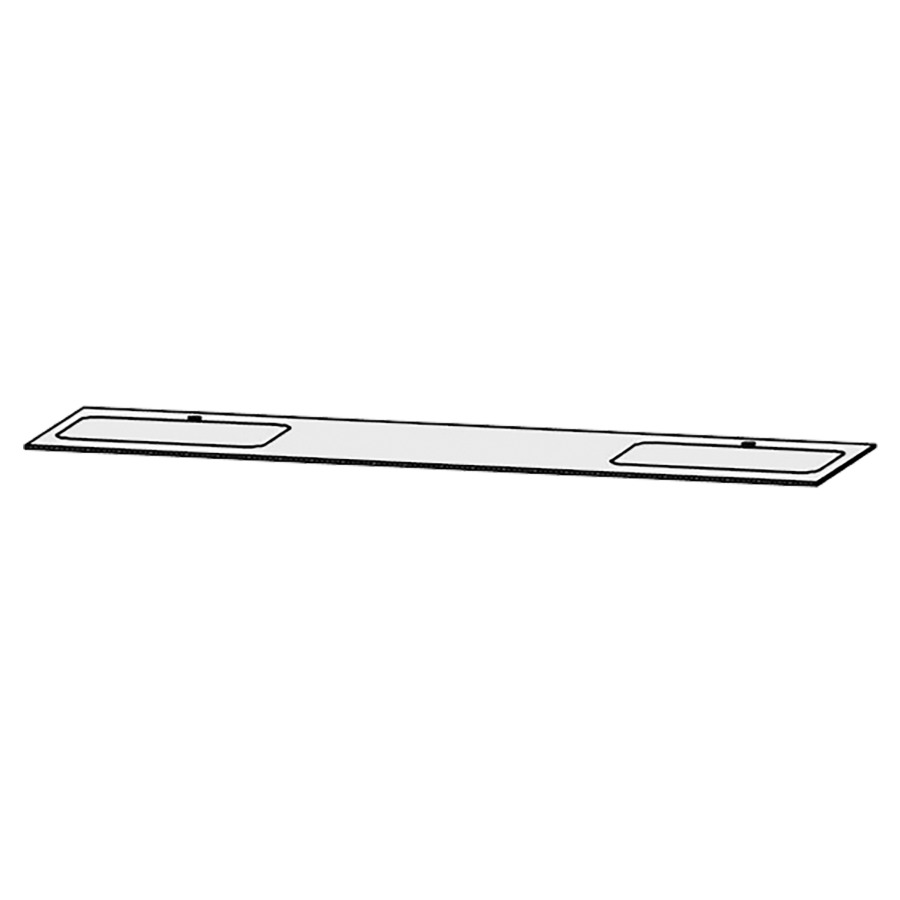 Waschtischabdeckung Vanity Bocco 
200 x 1 x 55.5 cm
für 2 Einbauwaschtische
Einbau von unten
ohne Konsolen