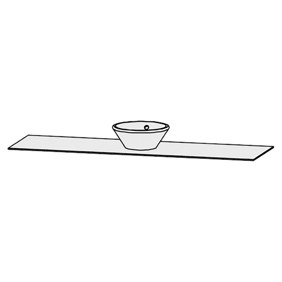 Table de lavabo Vanity Bocco 
180 x 1 x 55.5 cm
pour 1 lavabo à poser
sans consoles