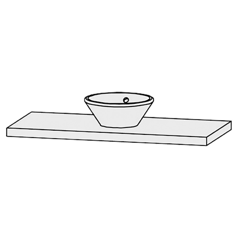 Table de lavabo Vanity Bocco 
120 x 5 x 55.5 cm
pour 1 lavabo à poser
sans consoles