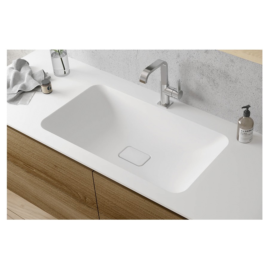 Lavabo en corian, FMS 70
mesures int. 70 x 32 x 11 cm.
mesures ext. 75 x 37 x 15,2cm.
sans trop-plein
sans vidage
seulement disponible en corian
Uni Glacier White !
évacuation cachée avec plaque
de recouvrement
Vidage n`est pas inclu!