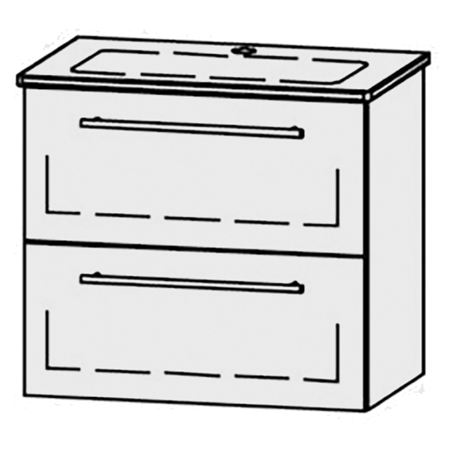 Élément inférieur  Vanity Me by Starck Compact
61 x 55 x 38.8 cm
élément de tiroir, 2&nbsp;tiroirs
avec Blumotion
pour lavabo
1 cache-siphon