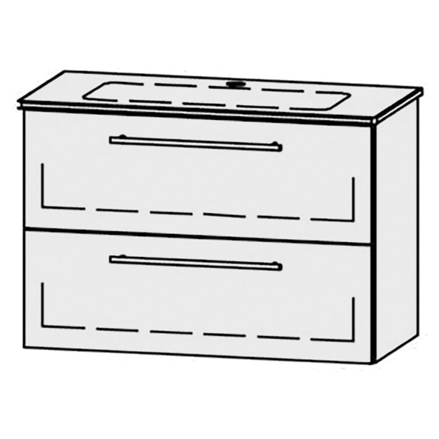 Élément inférieur  Vanity Me by Starck Compact
81 x 55 x 38.8 cm
élément de tiroir, 2&nbsp;tiroirs
avec Blumotion
pour lavabo
1 cache-siphon