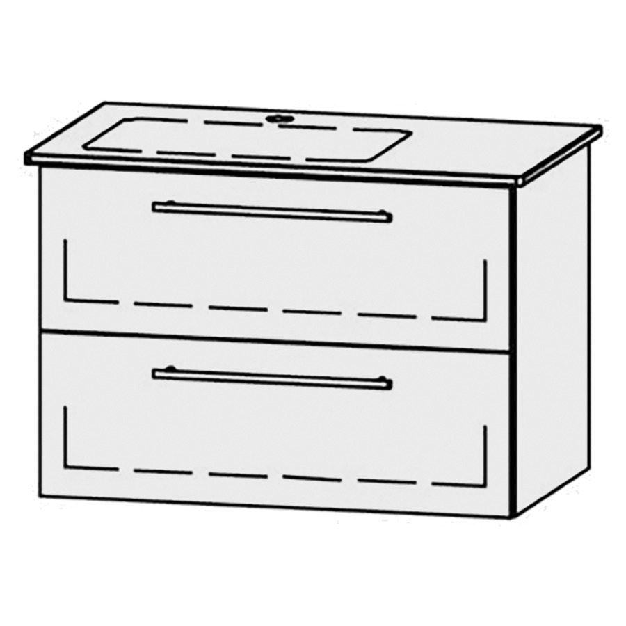 Élément inférieur  Vanity Me by Starck
81 x 55 x 47.8 cm
élément de tiroir, 2&nbsp;tiroirs
avec Blumotion
pour lavabo à gauche
1 cache-siphon
