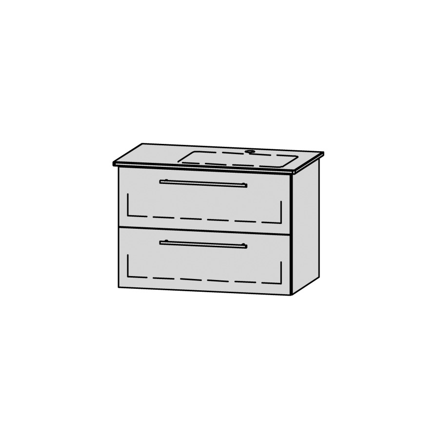 Élément inférieur  Vanity Me by Starck
81 x 55 x 47.8 cm
élément de tiroir, 2&nbsp;tiroirs
avec Blumotion
pour lavabo à droite
1 cache-siphon