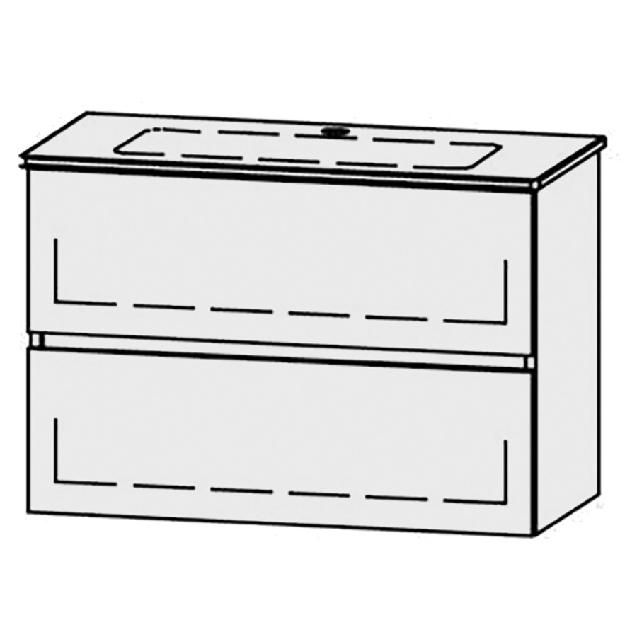 Élément inférieur  Vanity Me by Starck Line Compact
81 x 58 x 38.8 cm
élément de tiroir, 2&nbsp;tiroirs
avec Blumotion
pour lavabo
1 cache-siphon