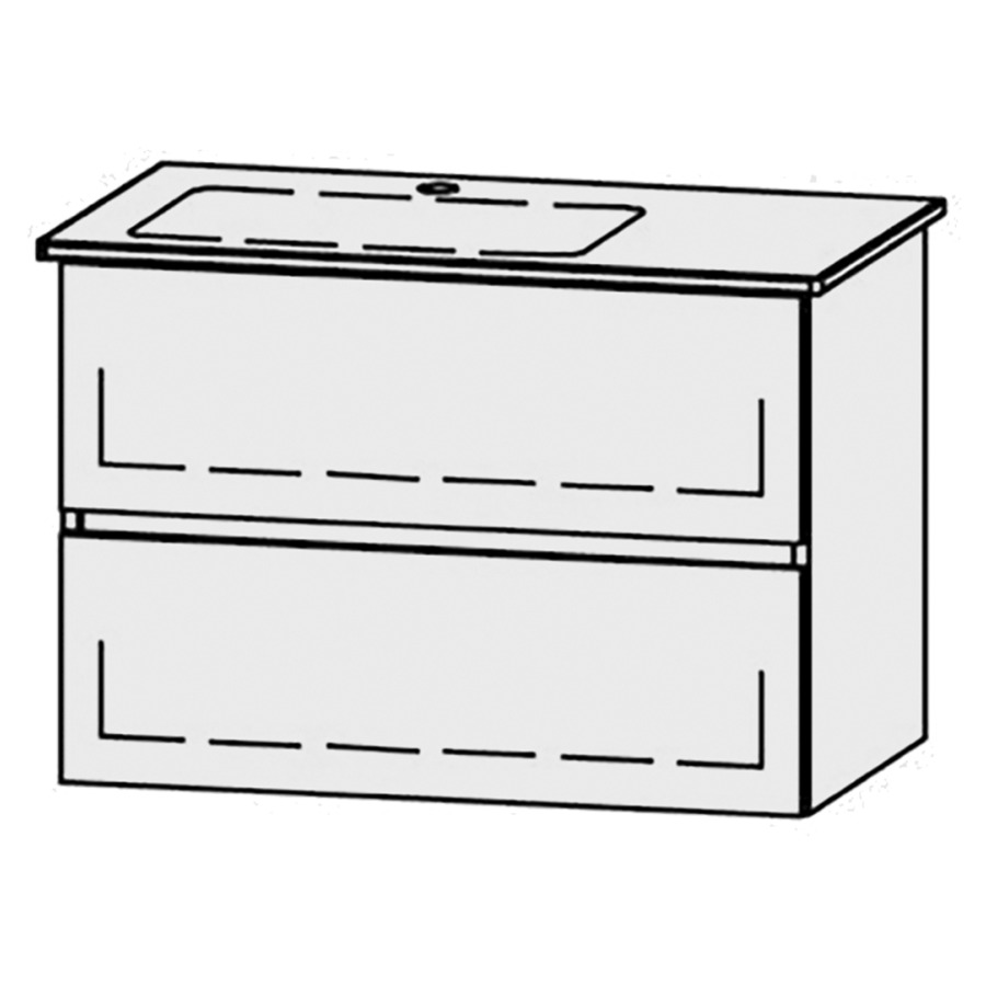 Élément inférieur  Vanity Me by Starck Line
81 x 58 x 47.8 cm
élément de tiroir, 2&nbsp;tiroirs
avec Blumotion
pour lavabo à gauche
1 cache-siphon