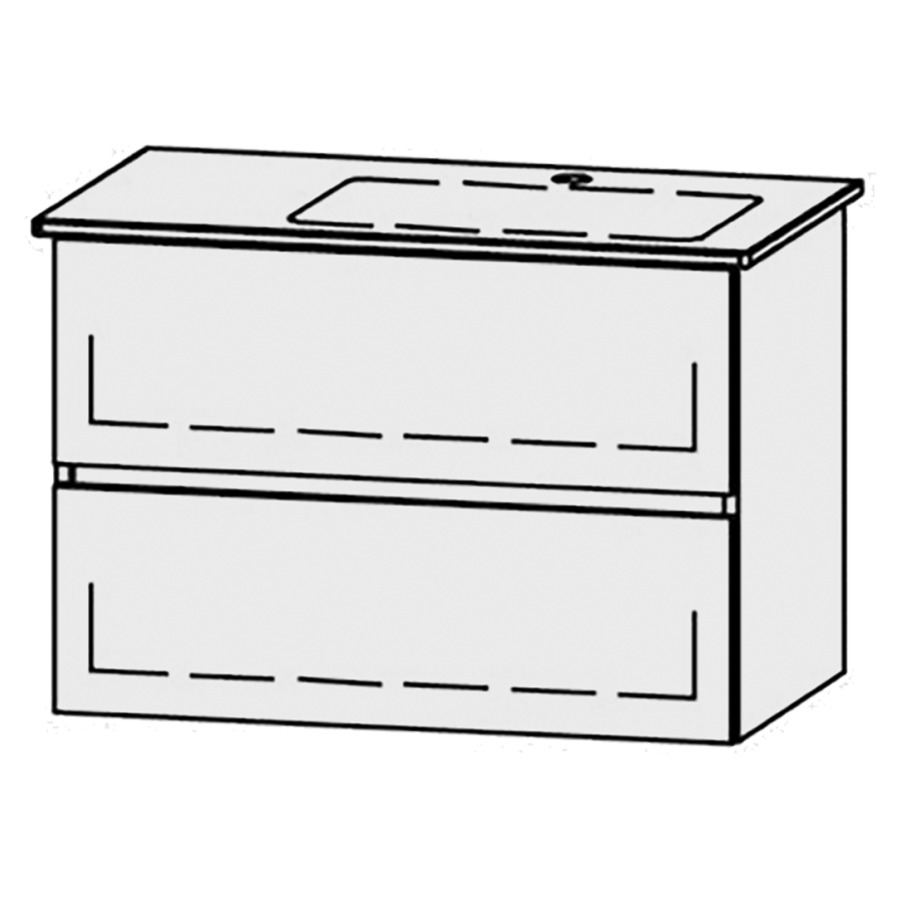 Élément inférieur  Vanity Me by Starck Line
81 x 58 x 47.8 cm
élément de tiroir, 2&nbsp;tiroirs
avec Blumotion
pour lavabo à droite
1 cache-siphon