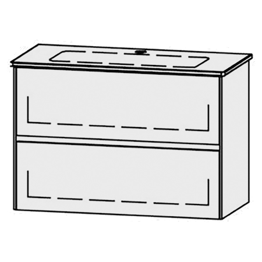 Élément inférieur  Vanity Me by Starck Viiva Line Compact
80.6 x 58 x 38.8 cm
élément de tiroir, 2&nbsp;tiroirs
avec Blumotion
pour lavabo
1 cache-siphon