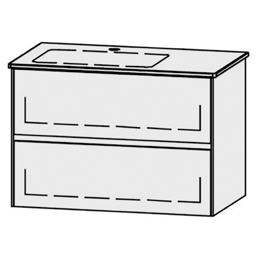 Elément inférieur
Vanity-Me by Starck
Viiva Line 83
80,6 x 58 x 47,8 cm
élément avec 2 tiroirs
extrait complet avec Blumotion
1 cache-siphon
lavabo à gauche