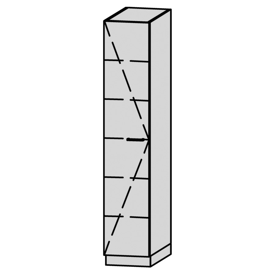 Armoire haute Vanity Bocco Lavadora 
40 x 225 x 72 cm
1&nbsp;porte, charnière à gauche
5&nbsp;tablettes 
avec Blumotion
montage au sol avec socle