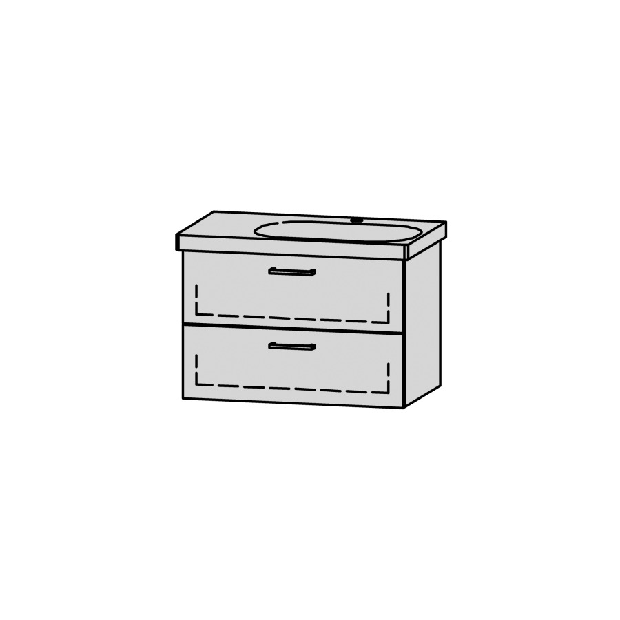 Élément inférieur
Vanity Lua 75
71.5 x 50 x 44.2 cm
élément avec 2 tiroirs
extrait complet avec Blumotion
1 cache-siphon
lavabo à droite