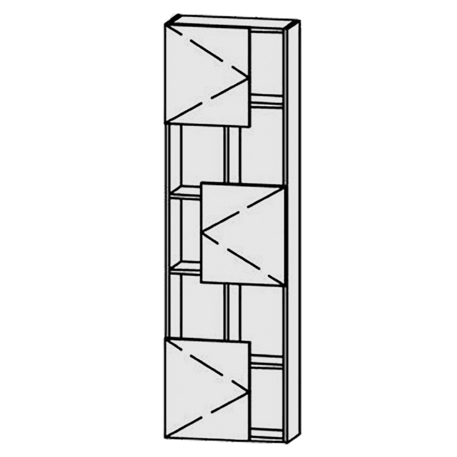 Armoire haute Vanity Keramik 
50 x 166 x 20 cm
3&nbsp;portes, niches ouvertes avec
8 tablettes réglables
avec Blumotion