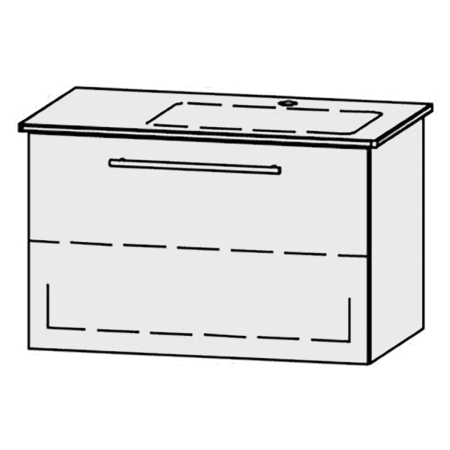 Élément inférieur  Vanity Me by Starck Easy
81 x 50 x 47.8 cm
élément de tiroir, 1&nbsp;tiroir
1&nbsp;tablette
avec Blumotion
lavabo à droite
sans cache-siphon
