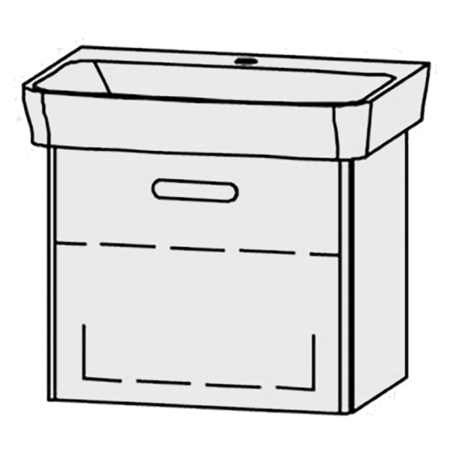Élément inférieur  Vanity Moderna R Easy
54 x 45 x 38.3 cm
élément de tiroir, 1&nbsp;tiroir
1&nbsp;tablette
avec Blumotion
sans cache-siphon
pour lavabo