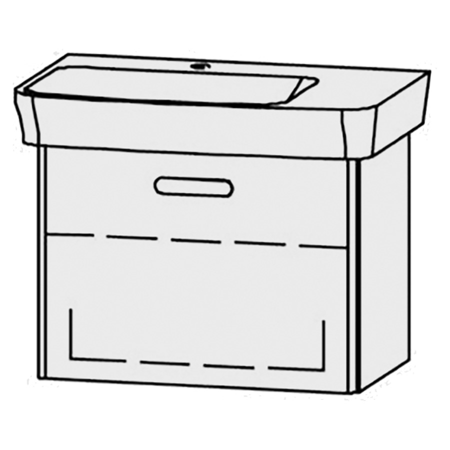Élément inférieur  Vanity Moderna R Easy
62.5 x 45 x 38.3 cm
élément de tiroir, 1&nbsp;tiroir
1&nbsp;tablette
avec Blumotion
sans cache-siphon
pour lavabo à gauche