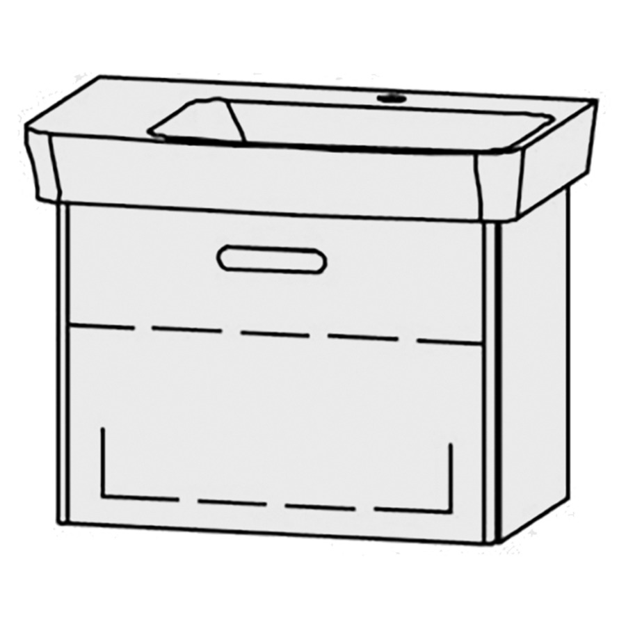 Élément inférieur  Vanity Moderna R Easy
62.5 x 45 x 38.3 cm
élément de tiroir, 1&nbsp;tiroir
1&nbsp;tablette
avec Blumotion
sans cache-siphon
pour lavabo à droite