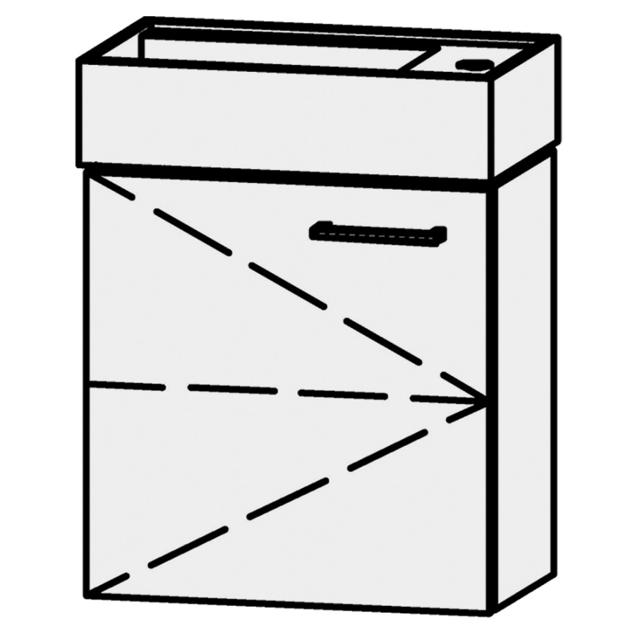 Élément inférieur  Vanity Kartell
45 x 50 x 26.7 cm
armoire de tablette, 1&nbsp;porte
charnière à gauche, 1&nbsp;tablette
avec Blumotion, pour lavabo à gauche