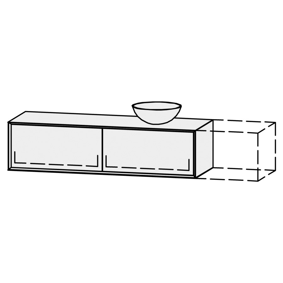 Combinaison de meuble Vanity Tribute Alea 2
151-200 x 40 x 52 cm
avec table de lavabo 1.9 cm
pour lavabo à poser à droite
2&nbsp;éléments de tiroir, 1&nbsp;tiroir chacune
avec Blumotion, Legrabox noir
sans cache-siphon
incl. consoles
