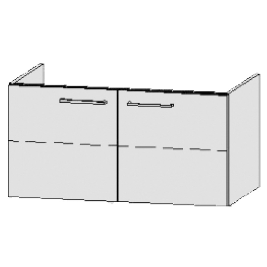 Élément inférieur  Procasa Cinque 
100 x 50 x 55 cm
armoire de tablette, 2&nbsp;portes avec Blumotion
1&nbsp;tablette réglable, incl. 2 consoles
pour lavabo 275350