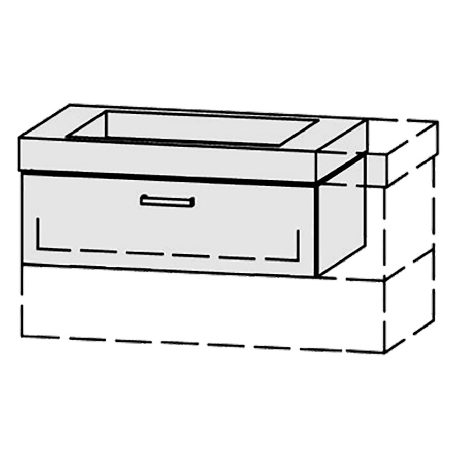 Élément inférieur  Vanity Keramik Kivos 
78-97 x 40 cm
élément de tiroir, 1&nbsp;tiroir
avec Blumotion, pour 1&nbsp;lavabo
1 cache-siphon