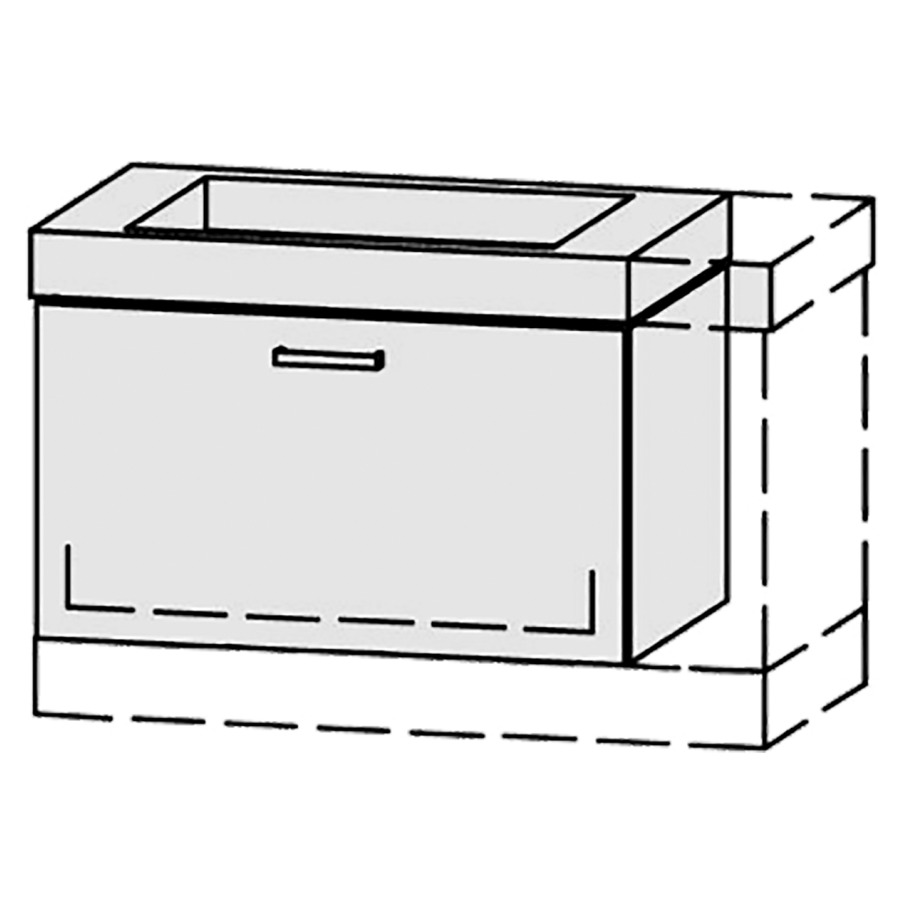 Élément inférieur  Vanity Keramik Kivos 
78-97 x 50 cm
élément de tiroir, 1&nbsp;tiroir
avec Blumotion, pour 1&nbsp;lavabo
sans cache-siphon