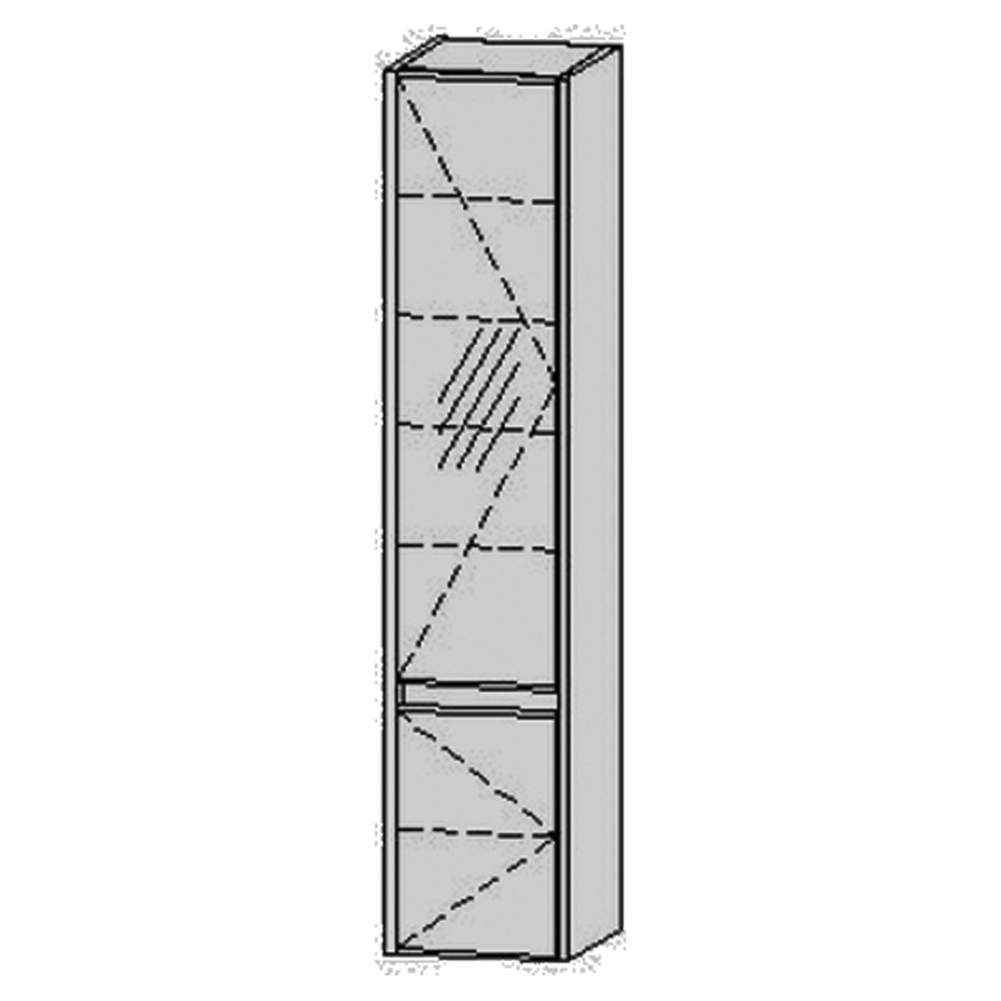 Armoire haute Vanity Star 
34 x 160 x 37 cm
2&nbsp;portes, charnière à gauche
miroir sur porte supérieure
6&nbsp;tablettes
avec Blumotion
