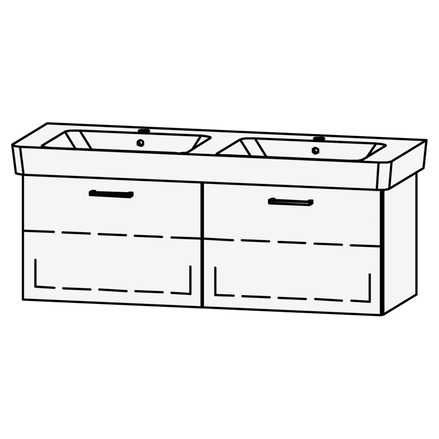 Élément inférieur
Vanity Renova Plan Easy 130
123 x 45 x 44,3 cm
2 éléments avec 1 tiroir
extrait complet avec Blumotion
sans caches-siphon
1 rayon réglable chacun