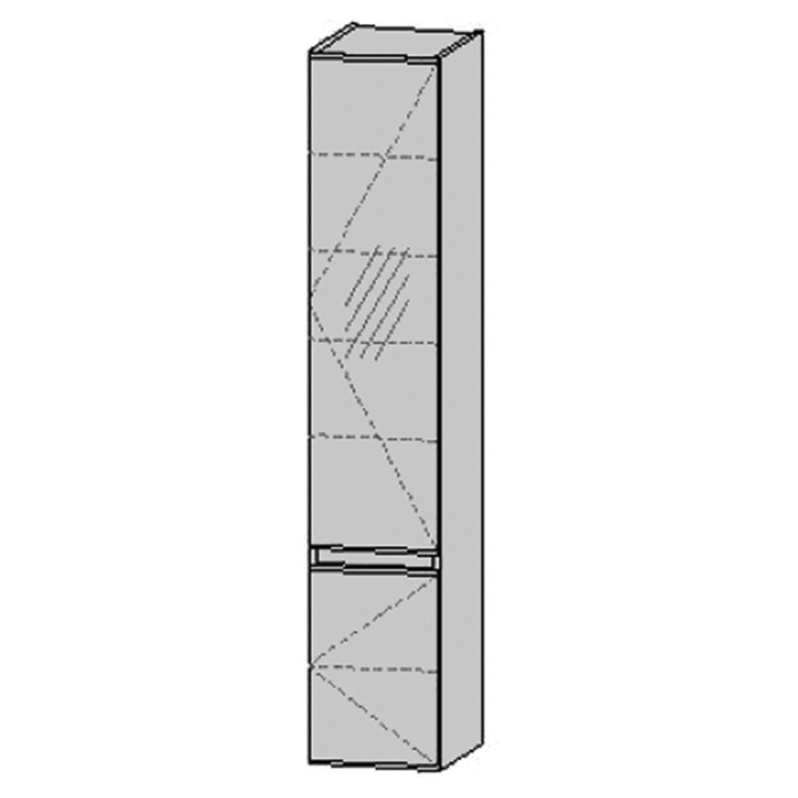 Armoire haute Vanity Star 
30 x 160 x 37 cm
2&nbsp;portes, charnière à droite
miroir sur porte supérieure
6&nbsp;tablettes
avec Blumotion