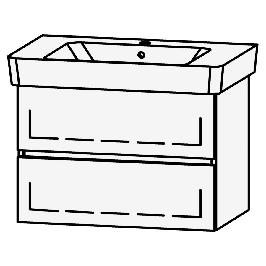 Élément inférieur
Vanity Renova Plan Line 75
69 x 50 x 44,3 cm
élément avec 2 tiroirs
extrait complet avec Blumotion
1 cache-siphon
