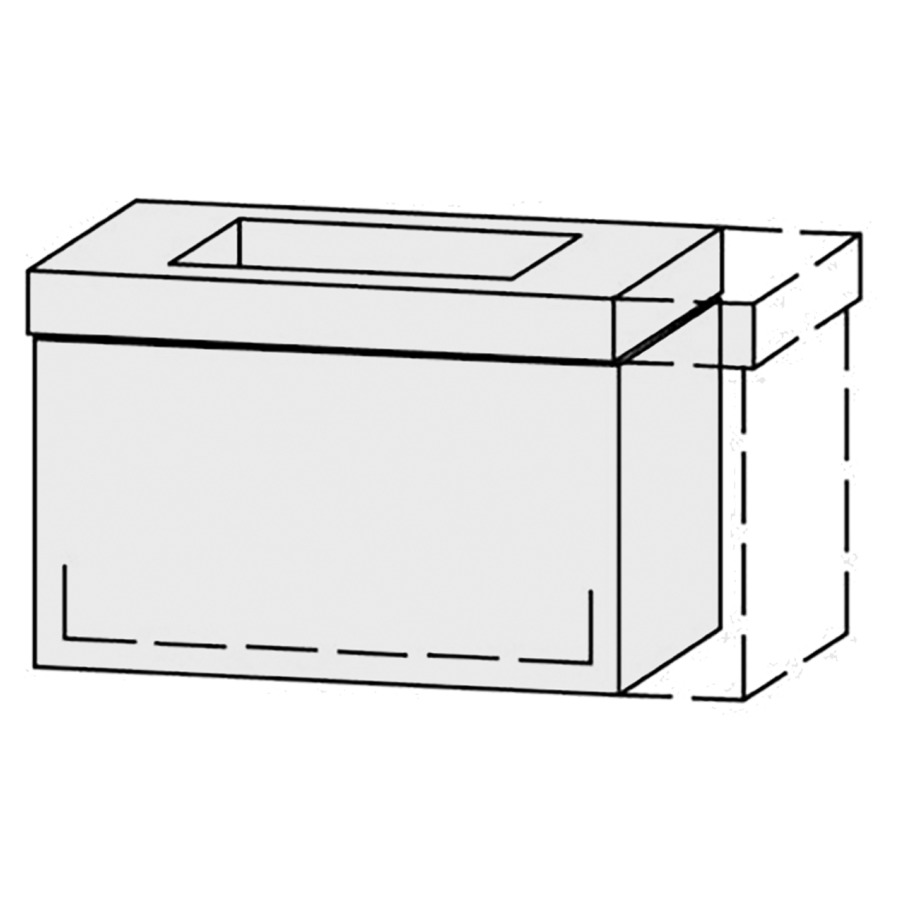 Élément inférieur  Vanity Keramik Pasofino 
79.8-98.8 x 45 cm
élément de tiroir, 1&nbsp;tiroir
avec Blumotion, Legrabox noir
pour 1&nbsp;lavabo, sans cache-siphon