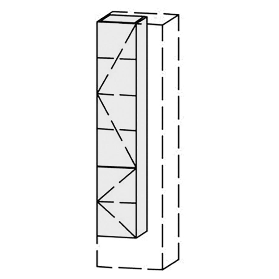 Armoire haute Vanity Keramik Pasofino 
30-50 x 160-182.8 x 20-45 cm
2&nbsp;portes, charnière à droite
Nombre de tablettes selon liste
avec Blumotion