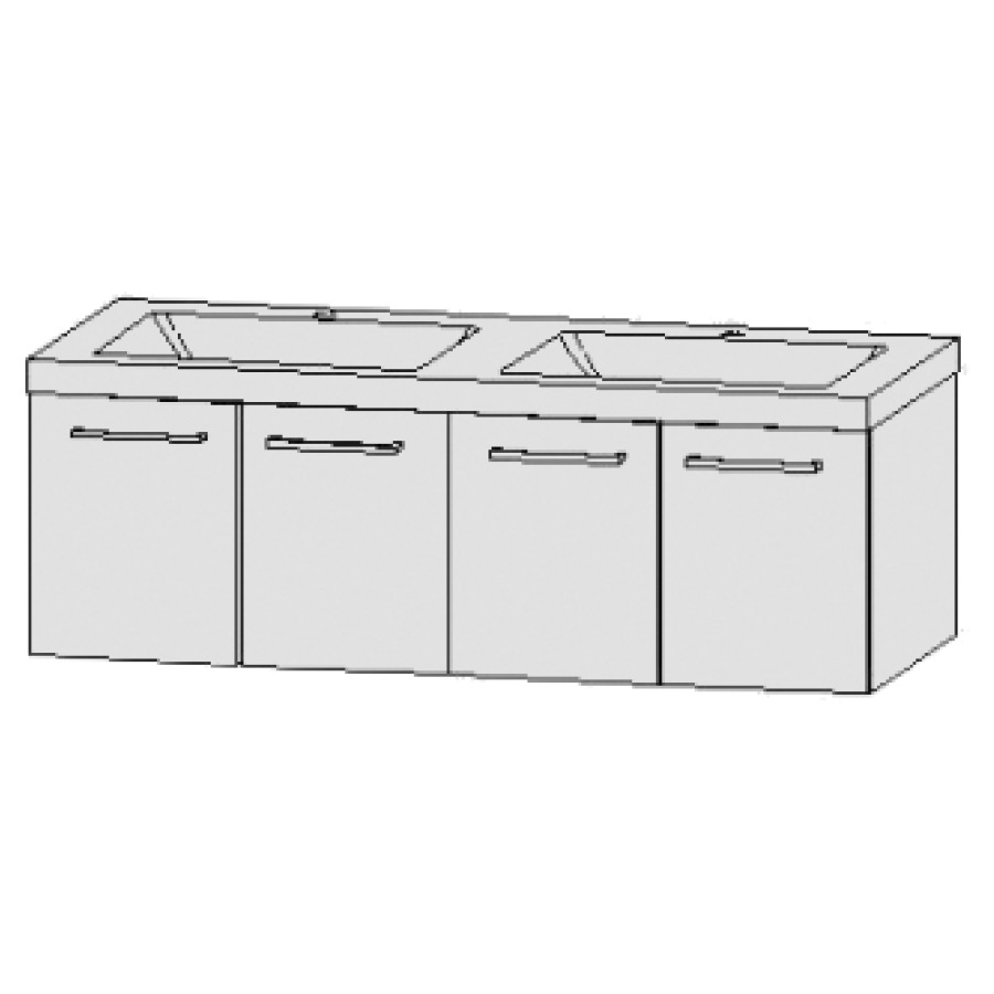 Élément inférieur  Vanity Bocco Campo
90-150 x 40-55 x 40-55 cm
2&nbsp;éléments de tiroir, 2&nbsp;tiroirs chacune
avec Blumotion, Legrabox noir
niche pour le siphon