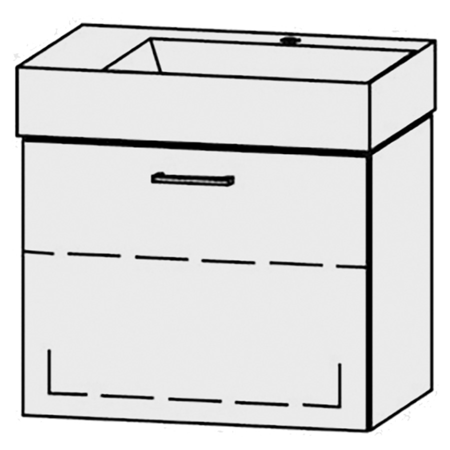 Lavabo-meuble
Vanity Seto Easy 65
64 x 45 x 44,5 cm
élément avec 1 tiroir
extrait complet avec Blumotion
sans cache-siphon
1 rayon réglable
lavabo céramique Seto incl.,
sans trop-plein, lavabo à
droite
largeur du lavabo 46,5 cm.
1 trou pour robinetterie