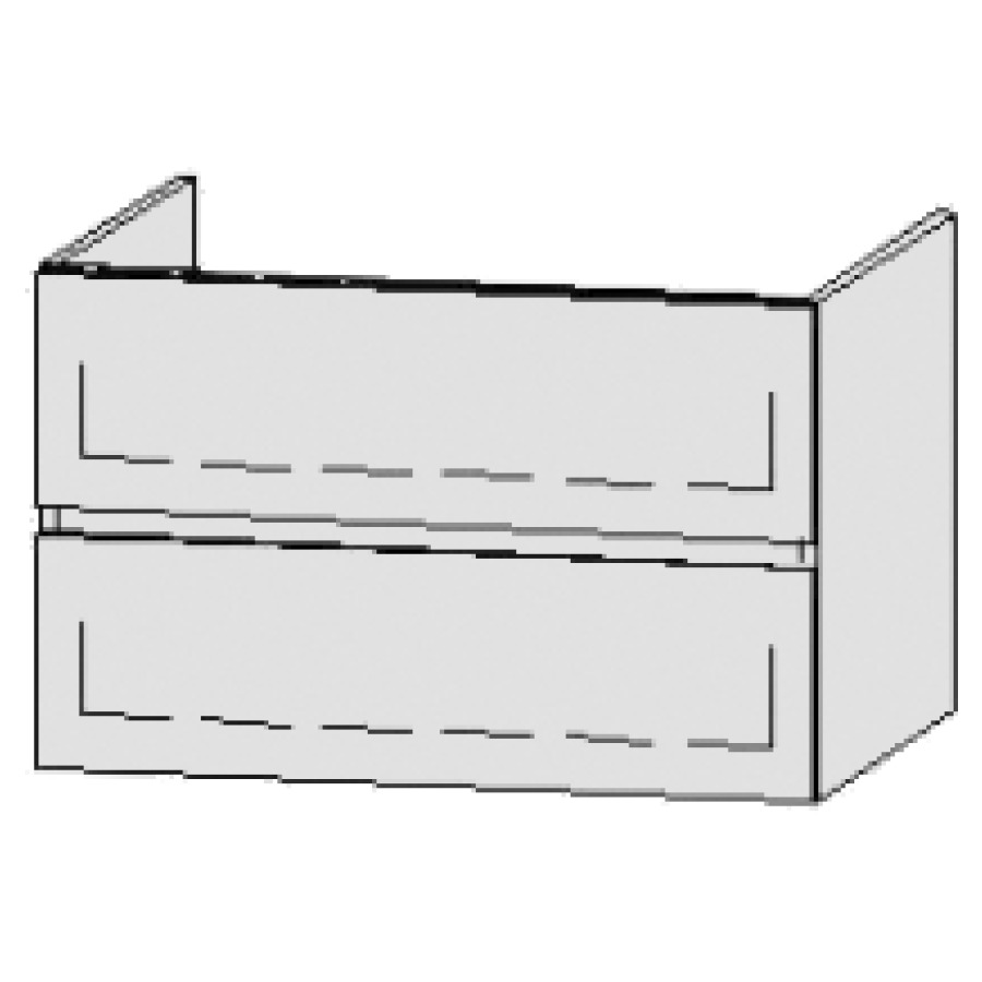 Élément inférieur
Procasa Cinque Line
80 x 50 x 55 cm
élément avec 2 tiroirs
extrait complet avec Blumotion
1 cache-siphon
2 consoles inclus