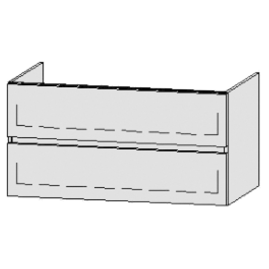 Élément inférieur
Procasa Cinque Line
100 x 50 x 55 cm
élément avec 2 tiroirs
extrait complet avec Blumotion
1 cache-siphon
2 consoles inclus