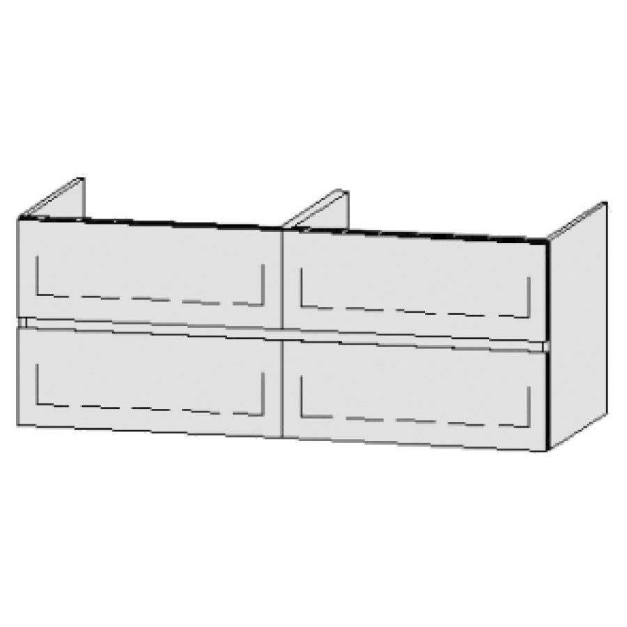 Élément inférieur
Procasa Cinque Line
130 x 50 x 55 cm
2 éléments avec 2 tiroirs
extrait complet avec Blumotion
2 caches-siphon
4 consoles inclus